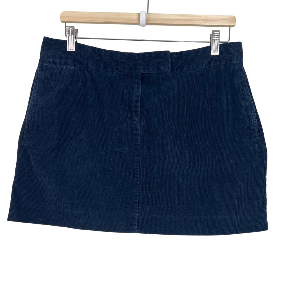 J.Crew Navy Blue‎ Corduroy Mini Skirt Womens Size 10 Cotton Preppy Mod Academia